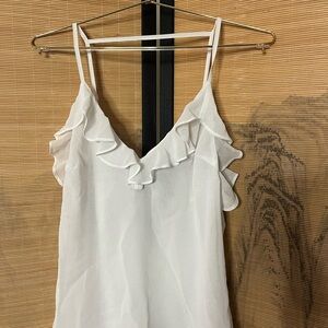 Alythea White Ruffle Tank Top